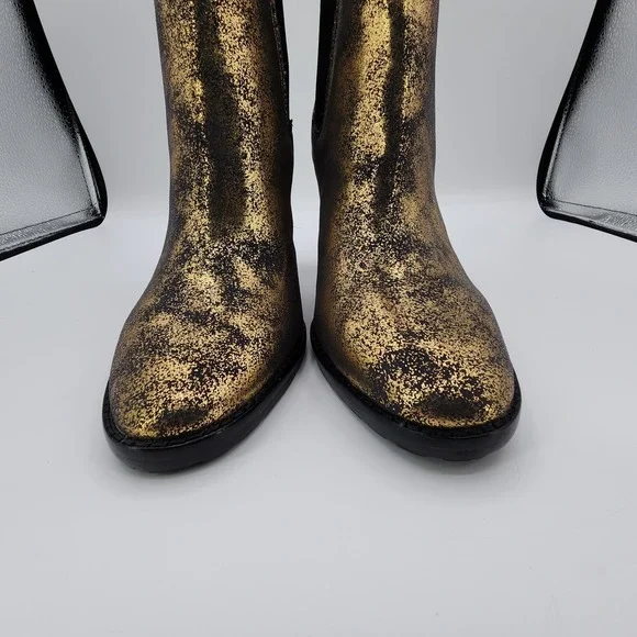 Lauren Ralph Lauren Mylah Stretch Metallic Ankle Boots Womens Size 8B NEW No Box
